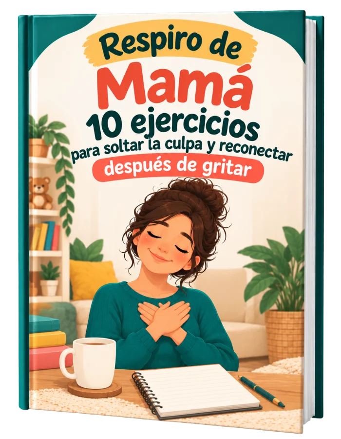 Mockup del bono Respiro de Mamá: 10 Ejercicios para Soltar la Culpa y Reconectar Después de Gritar