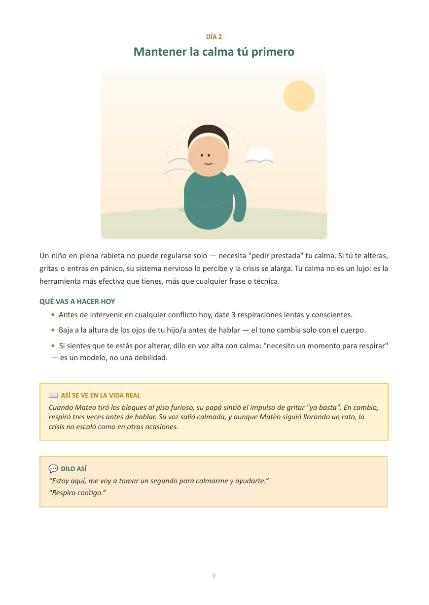 Página interior: Mantener la calma tú primero
