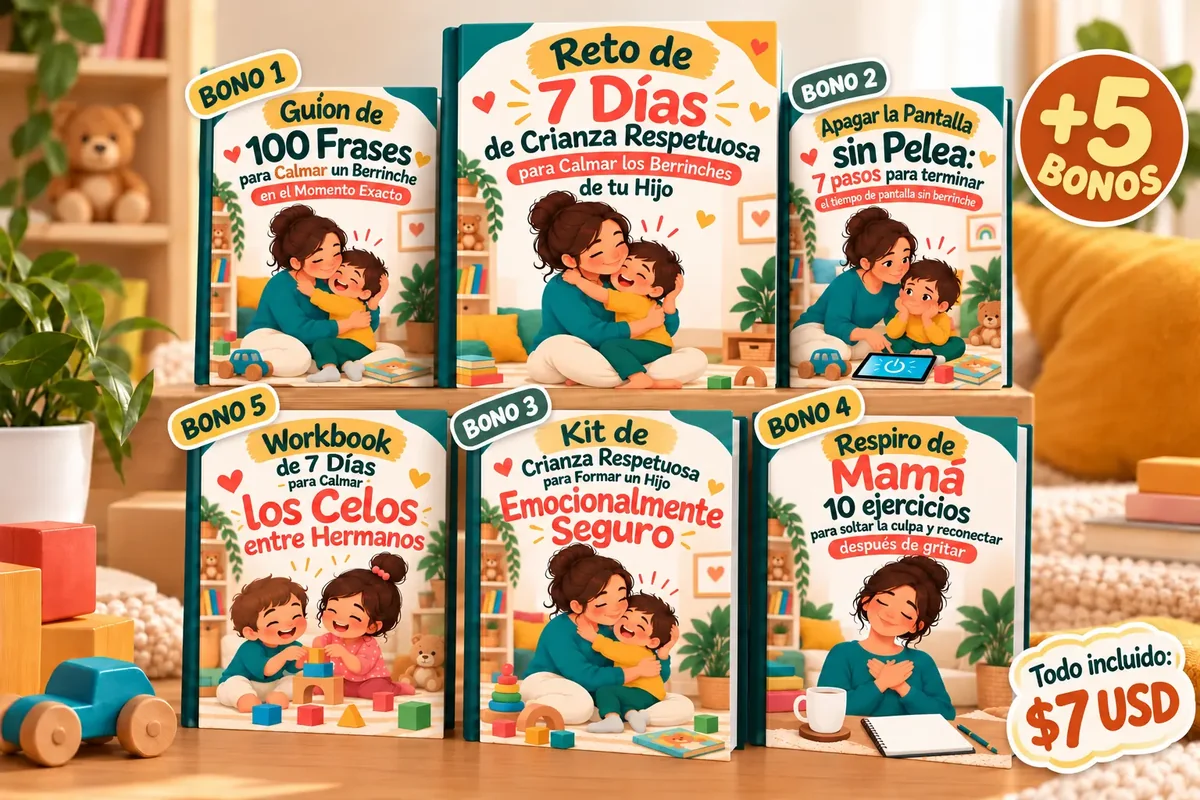 Reto de 7 Días de Crianza Respetuosa con sus 5 bonos incluidos por $7 USD